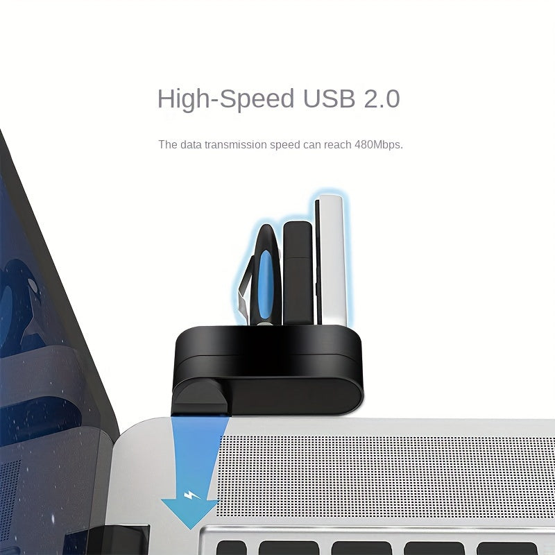 Hub USB giratório de alta qualidade para laptop e PC, mini adaptador com 3 portas