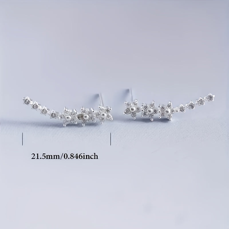 Brincos femininos de aço inoxidável com lantejoulas e flores