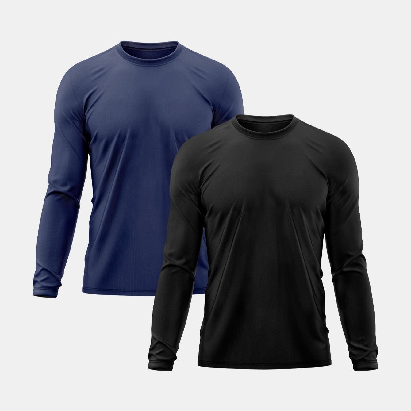 Pacote com 2 Camisetas Masculinas de Manga Comprida – Proteção UV e Efeito Segunda Pele