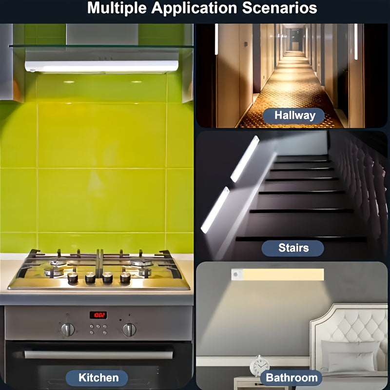 Conjunto de 2 luminárias inteligentes LED recarregáveis via USB com sensor de movimento
