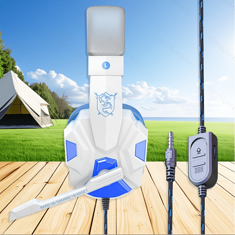 Fone de ouvido gamer com fio, supra-auricular, com microfone removível e isolamento acústico, design semiaberto, compatível com PC e dispositivos móveis - Plug-and-Play para PC/Console (Não)