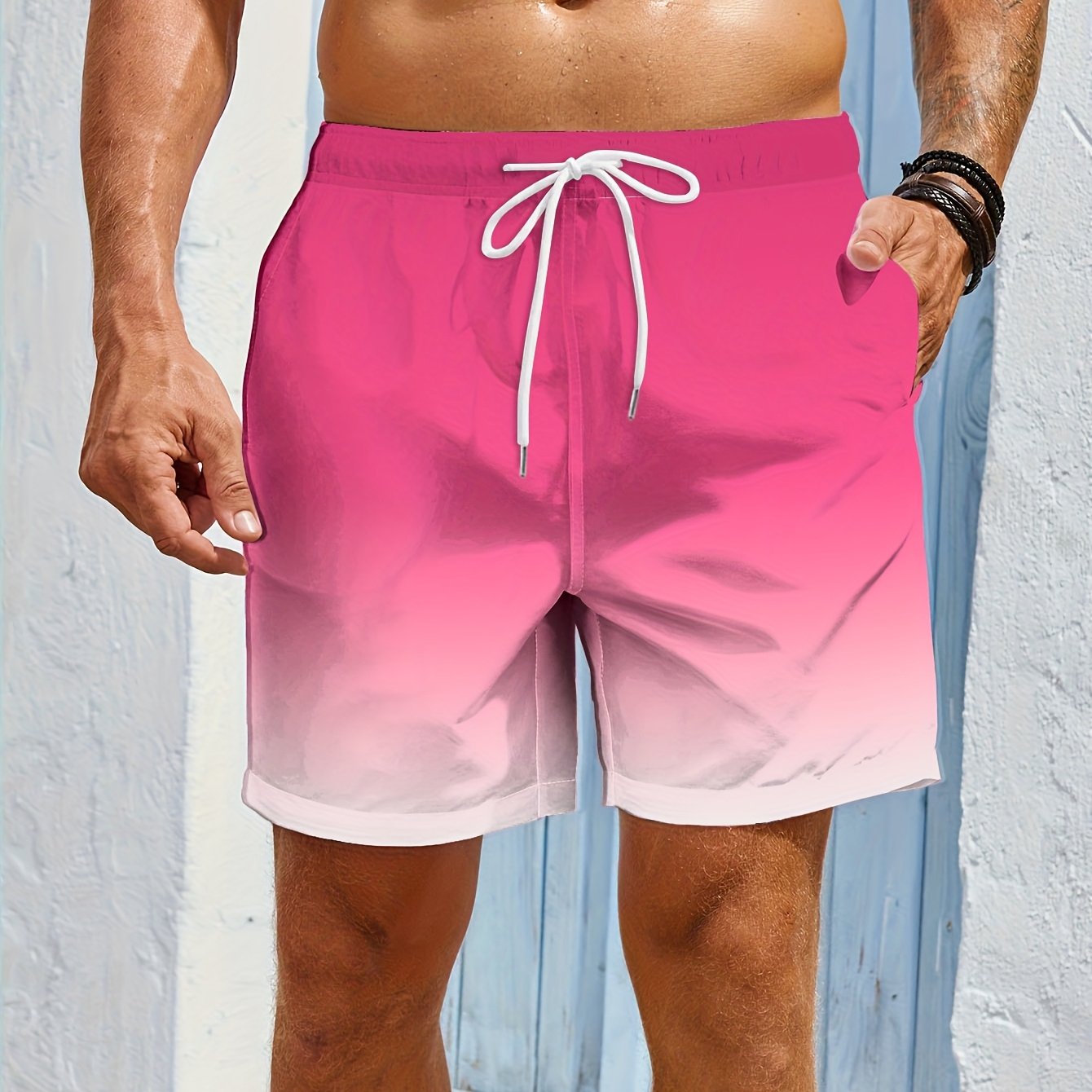 Calções Desportivos Masculinos Casuais e Elegantes – Estampa Degradê