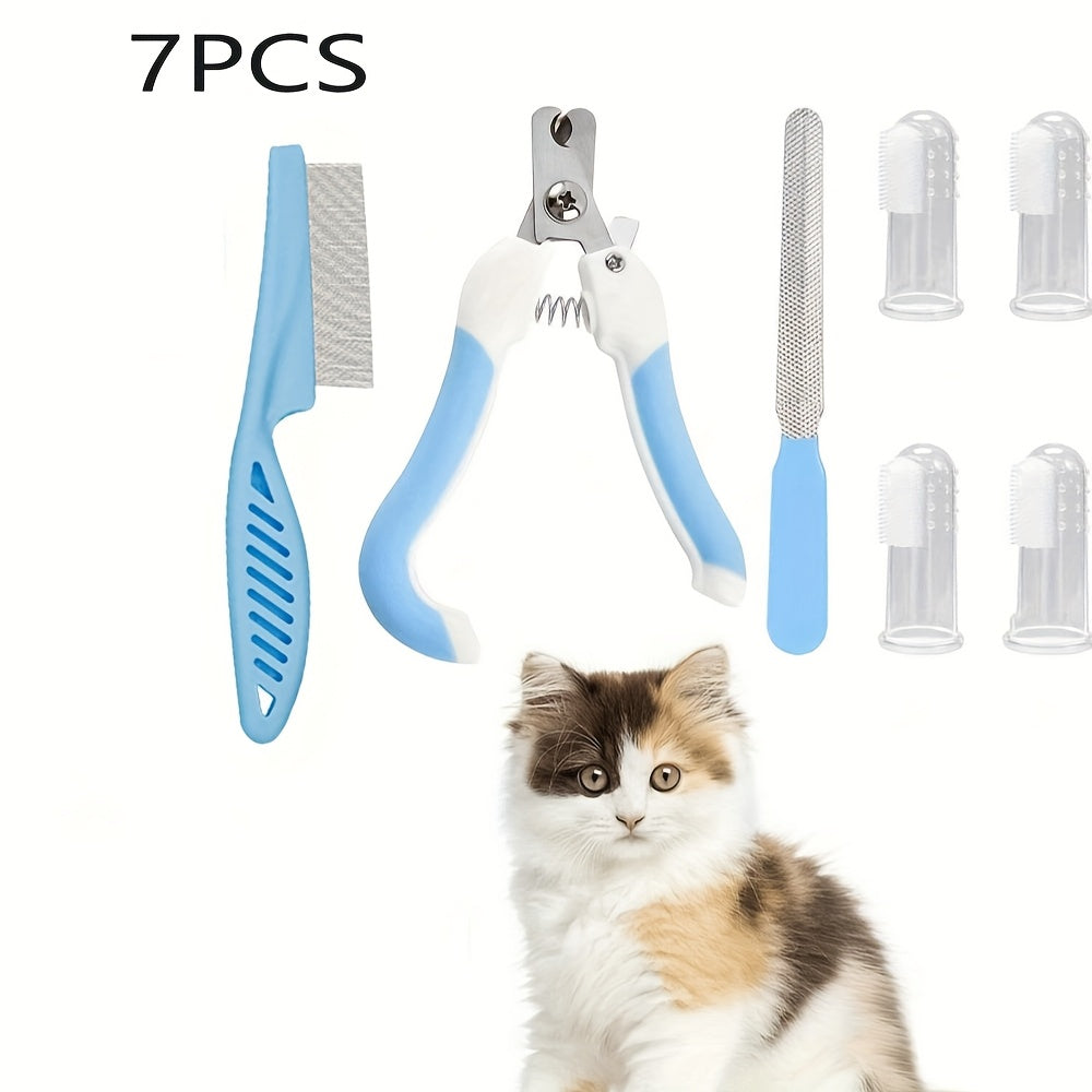 Kit de luxo para higiene de cães e gatos com 7 ou 12 peças