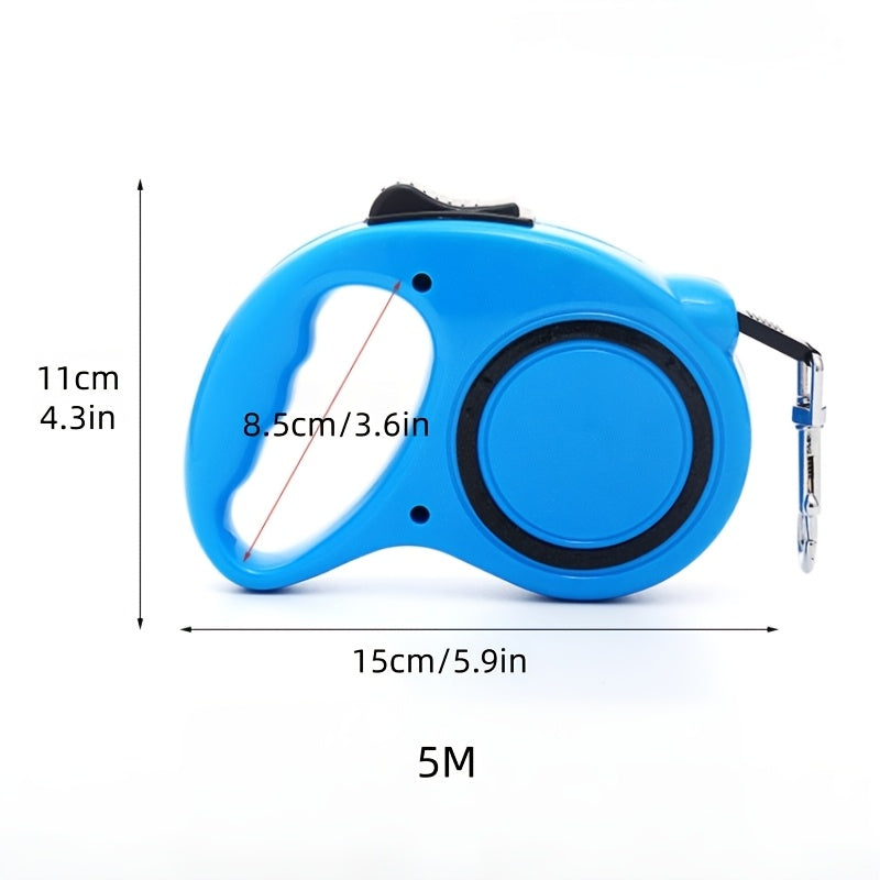 Guia retrátil automática para cães com estampa de bolinhas - Guia autorretrátil adequada para filhotes e cães, lavável na máquina - Ideal para passeios, treinamento e aventuras ao ar livre.