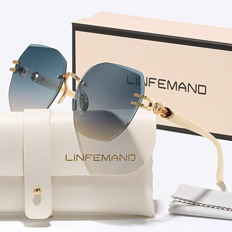 LINFEMAND Óculos leves, geométricos e sem armação