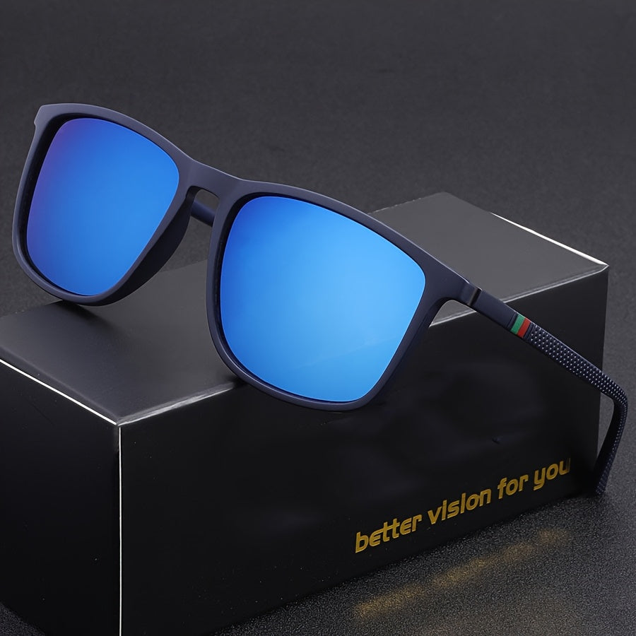 Óculos masculinos retangulares clássicos, com armação preta confortável e leve