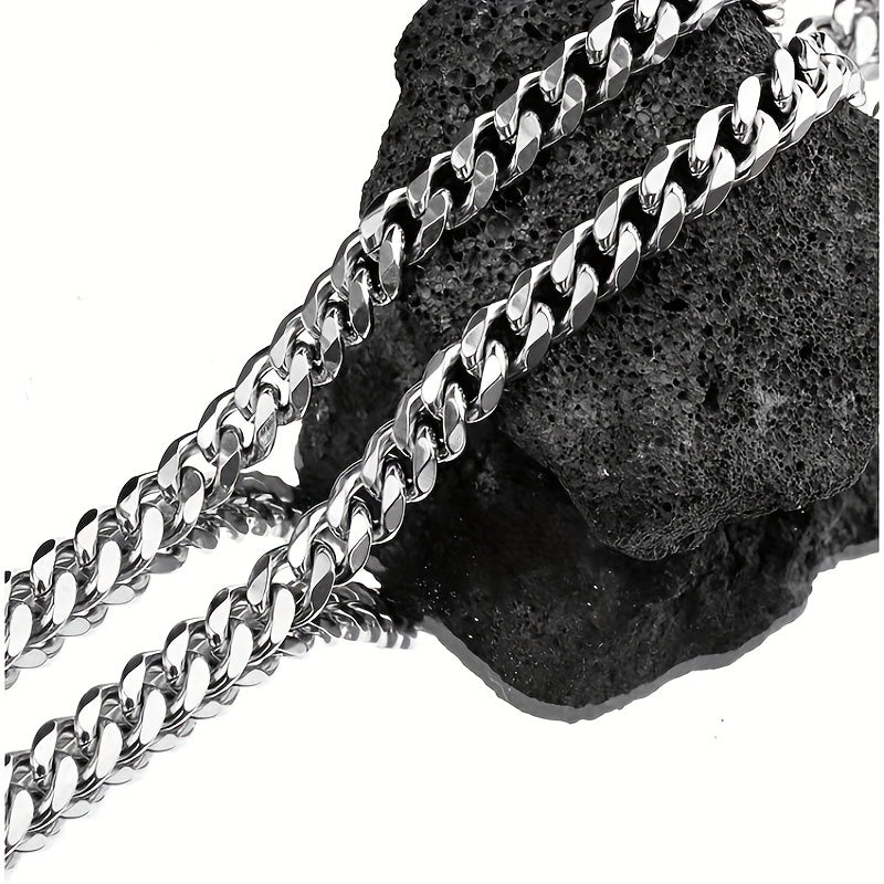 Colar de aço inoxidável polido de 6 lados