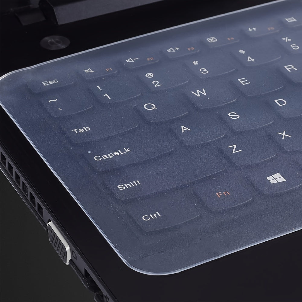 Película protetora universal de silicone transparente, compatível com a maioria dos notebooks de 12 a 17 polegadas disponíveis no mercado.