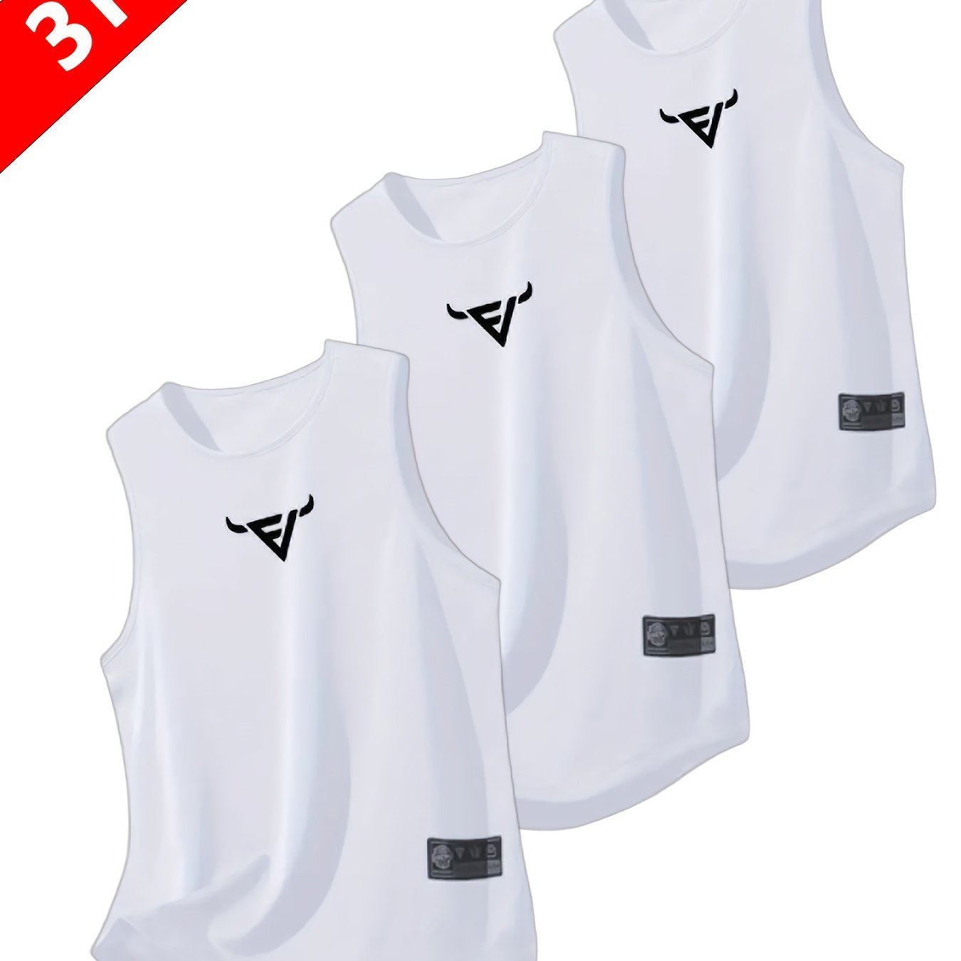 Conjunto com 3 Regatas Esportivas Masculinas – Sem Mangas, Respiráveis e de Secagem Rápida