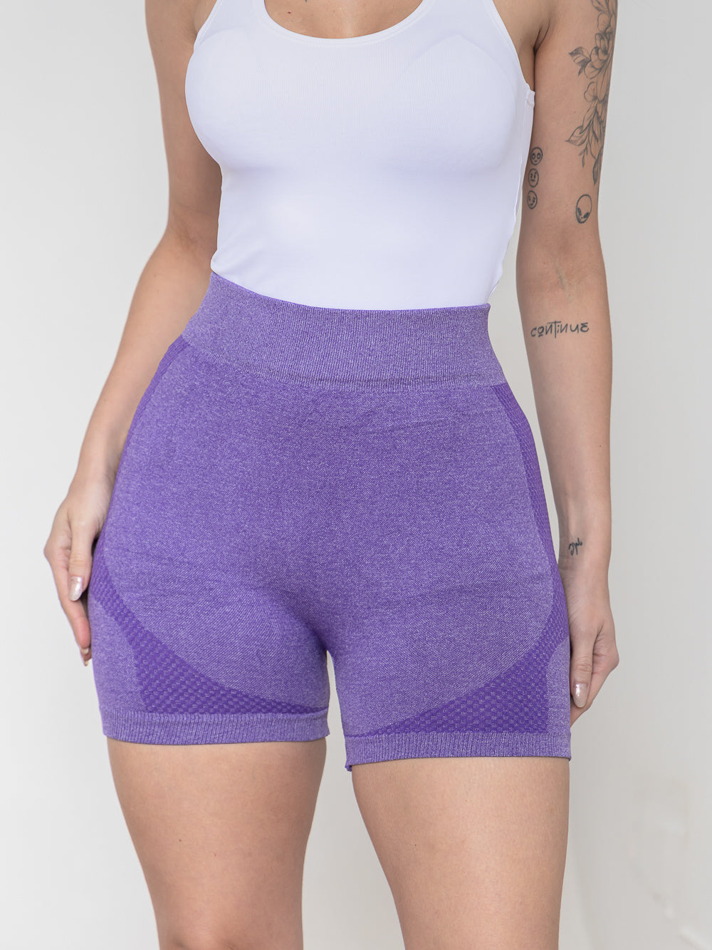 Shorts de ginástica femininos de cintura alta com compressão que levantam o bumbum