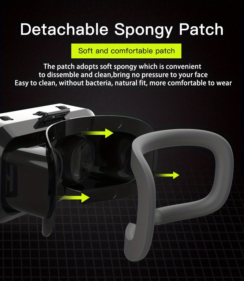 1 Óculos de Realidade Virtual 3D Inteligentes para iPhone e Smartphones Android com Lentes para Celular