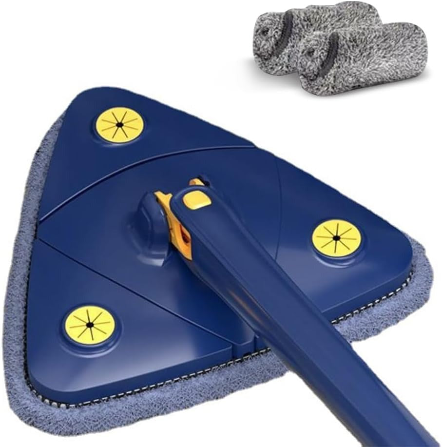 Mop Triangular com Rotação de 360° – Alta Absorção | Limpeza de Cantos sem Sujar as Mãos