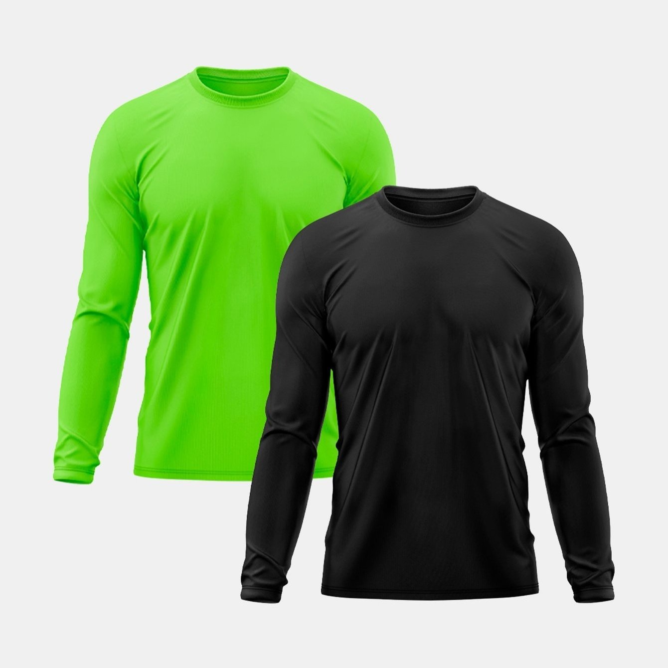 Pacote com 2 Camisetas Masculinas de Manga Comprida – Proteção UV e Efeito Segunda Pele