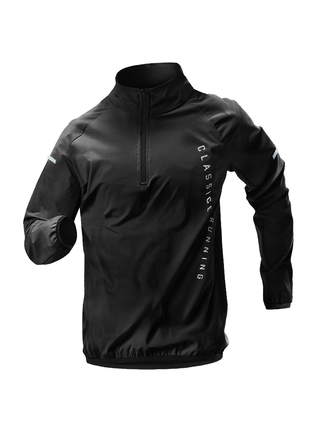 Camiseta Esportiva Masculina de Manga Comprida com Meio Zíper