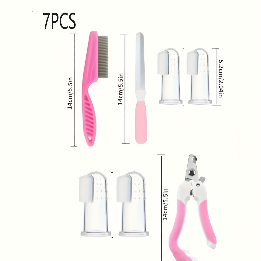 Kit de luxo para higiene de cães e gatos com 7 ou 12 peças