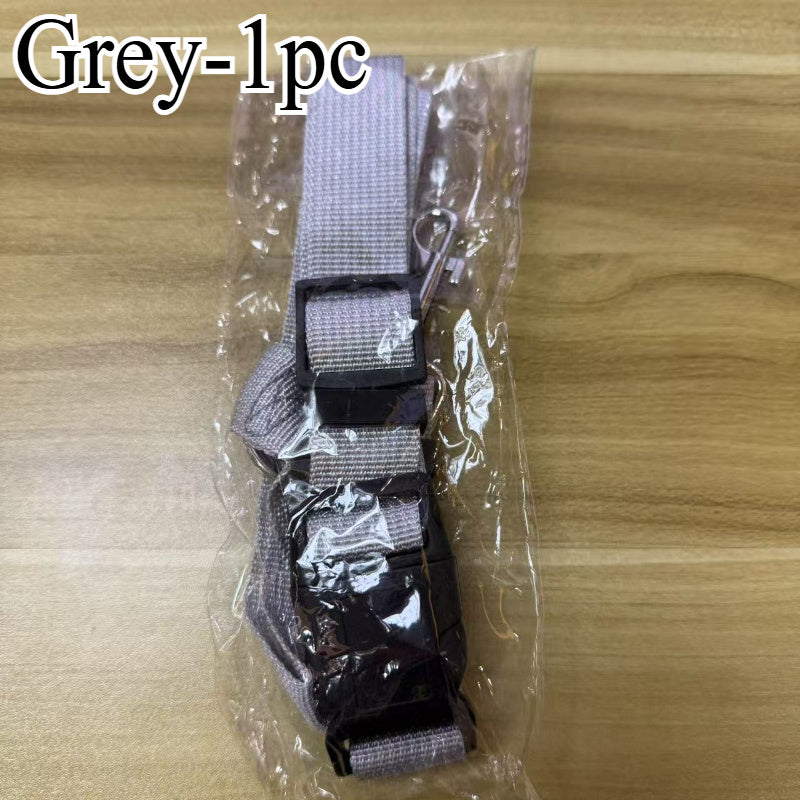 Cinto de segurança ajustável para animais de estimação, com guia de nylon 2 em 1 e cinto para o banco traseiro - Coleira resistente na cor roxa para viagens seguras, lavar à mão, fivelas de metal robustas.