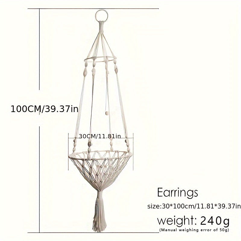 Cama suspensa para gatos, cesta de rede de corda trançada, berço confortável para animais de estimação, ideal para gatos de interior.