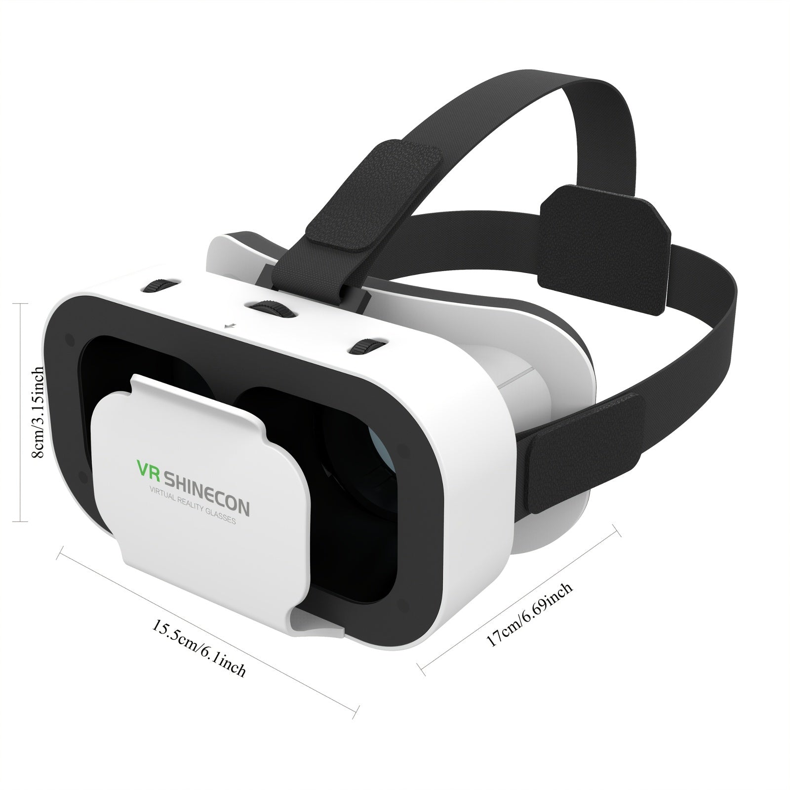 1 unidade de óculos de realidade virtual 3D Shinecon - Lentes inteligentes para capacete, compatíveis com celulares e smartphones, dispositivos de realidade virtual com capacidade de visualização.