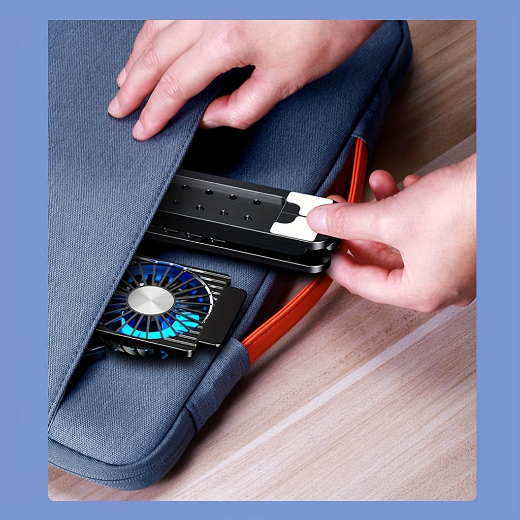 Suporte dobrável para laptop com cooler, compatível com laptops de 11 a 17,3 polegadas