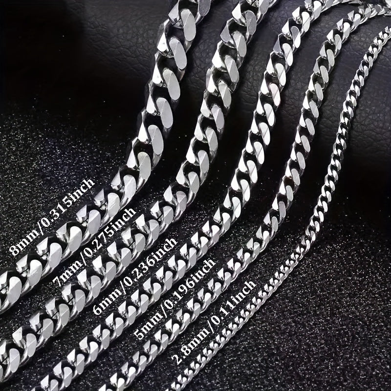 Colar de aço inoxidável polido de 6 lados