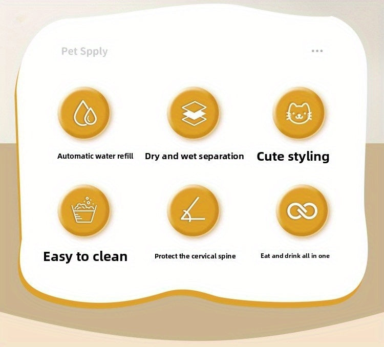 Tigela dupla de aço inoxidável para cães e gatos com design inclinado