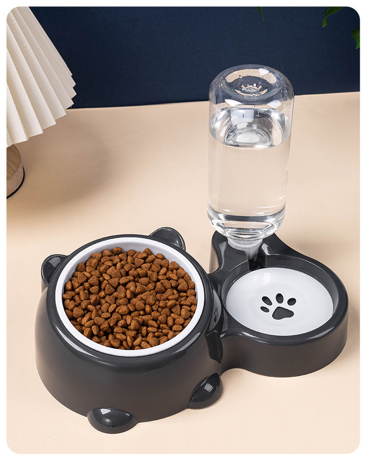 Tigela dupla para animais de estimação em aço inoxidável