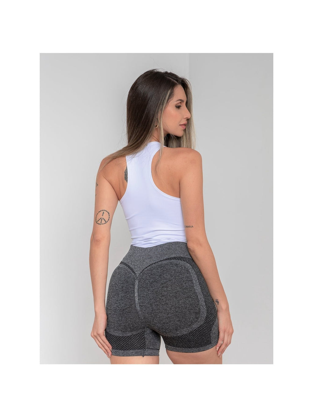Shorts de ginástica femininos de cintura alta com compressão que levantam o bumbum