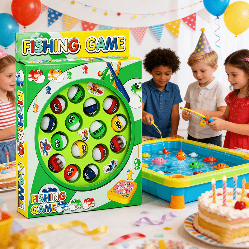 Brinquedo Educativo de Pesca Magnética para Crianças - Jogo Completo com Varas, Peixes, Aquário e Base Interativa para Crianças