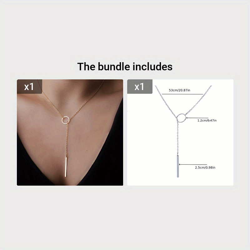 Colar feminino étnico e minimalista com pingente de liga metálica em formato de círculo e haste, corrente única