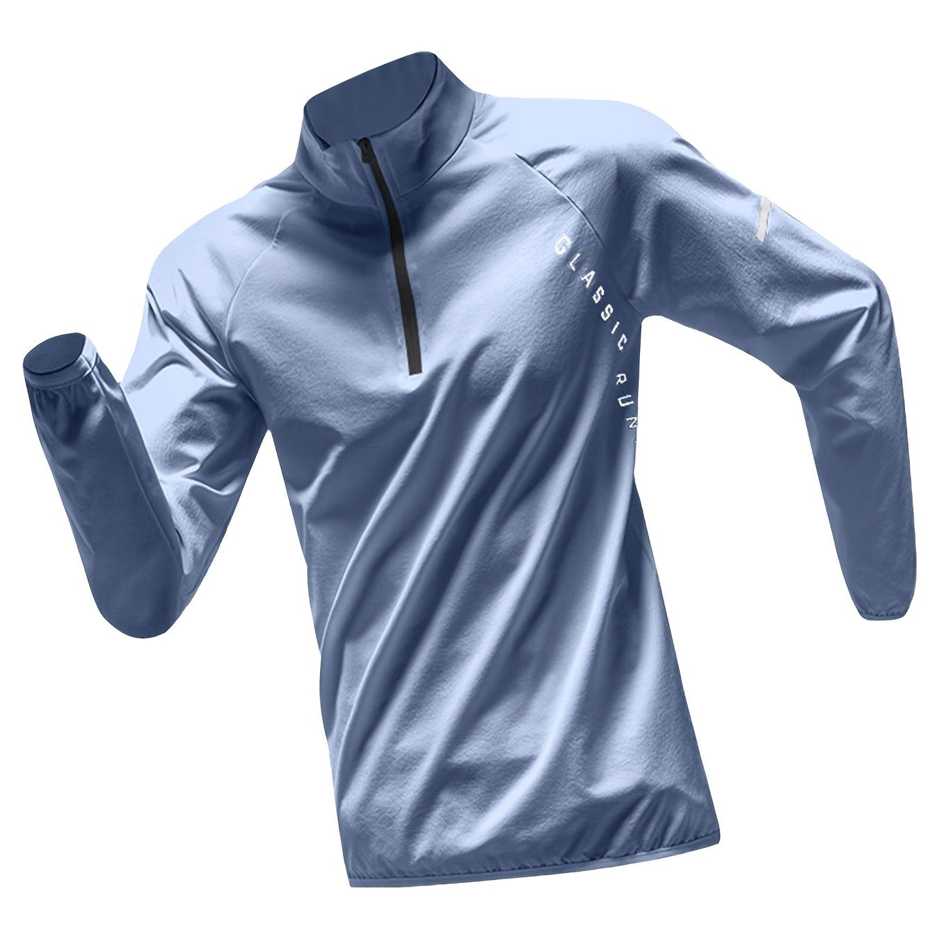 Camiseta Esportiva Masculina de Manga Comprida com Meio Zíper