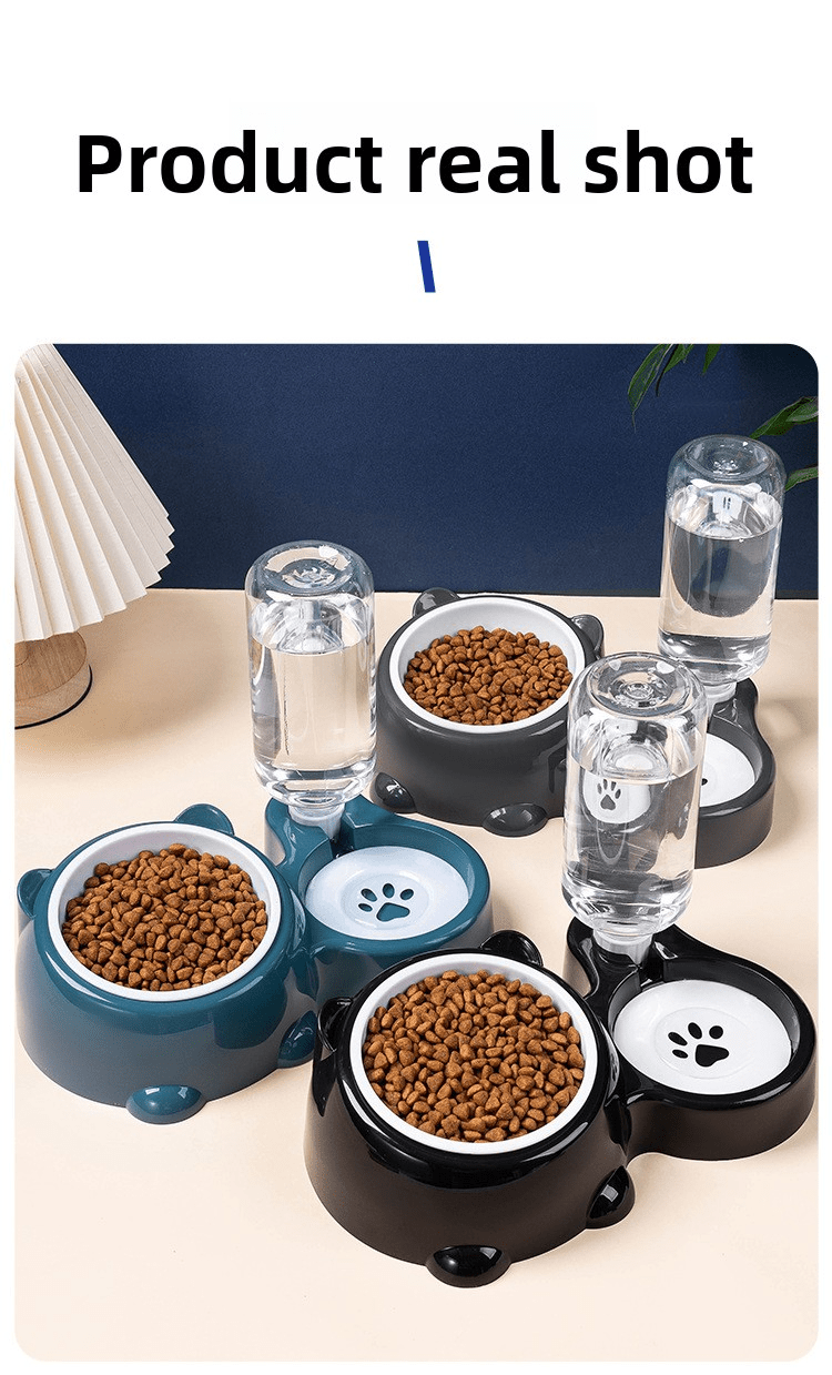 Tigela dupla para animais de estimação em aço inoxidável