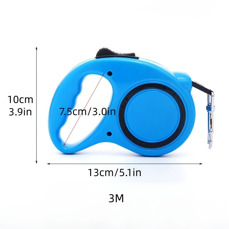 Guia retrátil automática para cães com estampa de bolinhas - Guia autorretrátil adequada para filhotes e cães, lavável na máquina - Ideal para passeios, treinamento e aventuras ao ar livre.