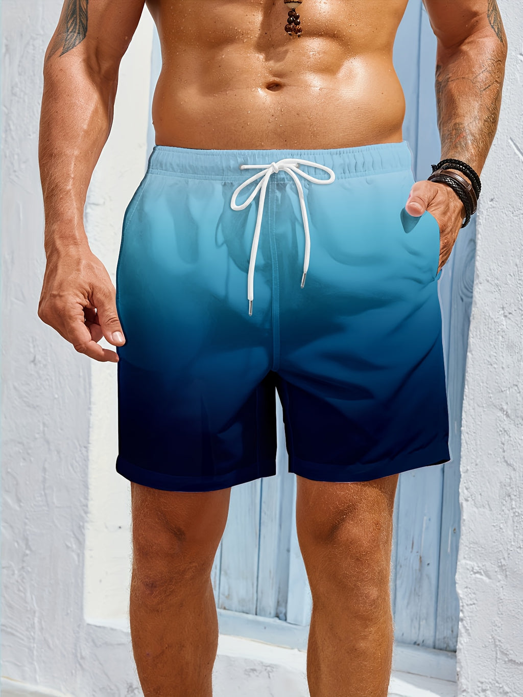 Calções Desportivos Masculinos Casuais e Elegantes – Estampa Degradê