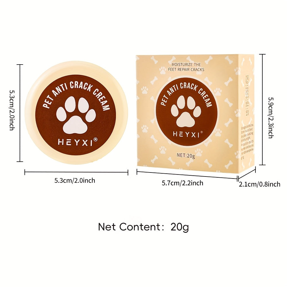 Creme hidratante para patas e focinho de animais de estimação HEYXI, 20g, creme suave e macio para cães, rápida absorção, proteção contra calor e superfícies quentes de estradas, uso universal, cuidado em todas as es