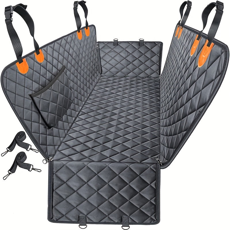 Capa protetora impermeável e resistente 600D para banco traseiro de cachorro - Rede antiderrapante e à prova de arranhões, feita de poliéster macio e durável, com ajuste universal para proteção do banco traseiro de car