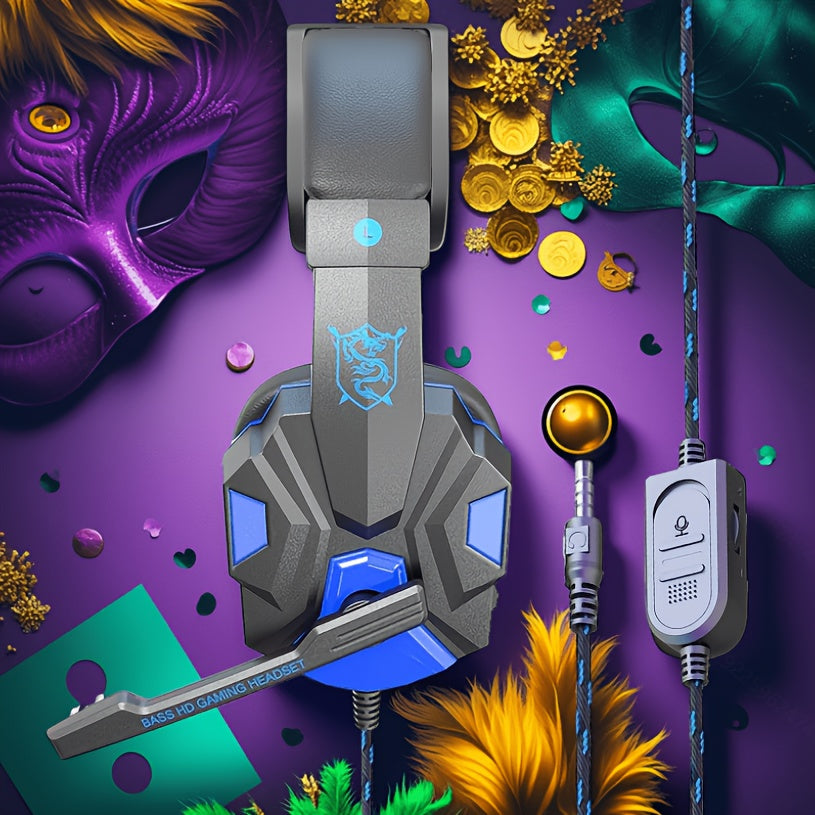 Fone de ouvido gamer com fio, supra-auricular, com microfone removível e isolamento acústico, design semiaberto, compatível com PC e dispositivos móveis - Plug-and-Play para PC/Console (Não)