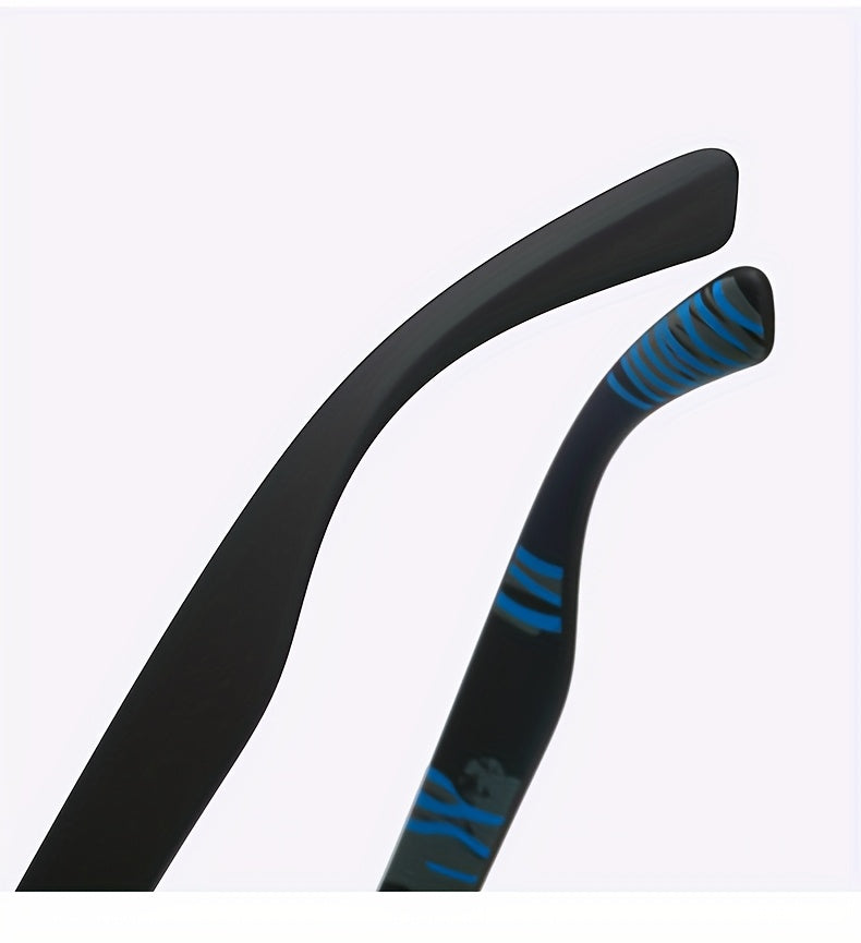 Óculos de grau quadrados retrô clássico, Antirreflexo, armação completa, lentes azul-gelo, estampa preta,design elegante e durável | Óculos estilo retrô